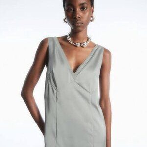 COS Mini Panelled Slip Dress Silver/Grey Size 4
